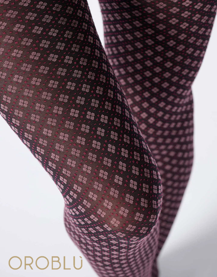 Oroblu Tie Pattern Tight VOBC68256 Black/Rose Sale