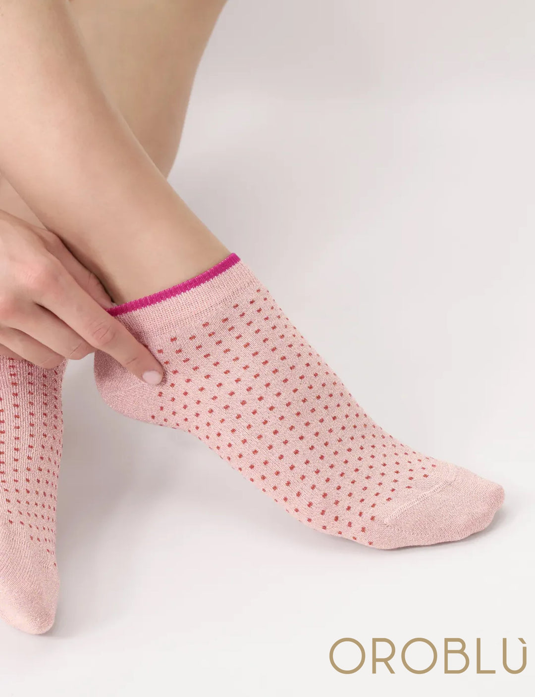 Oroblu Sneaker Sock Light Spot Rose VOBC68154 Sale