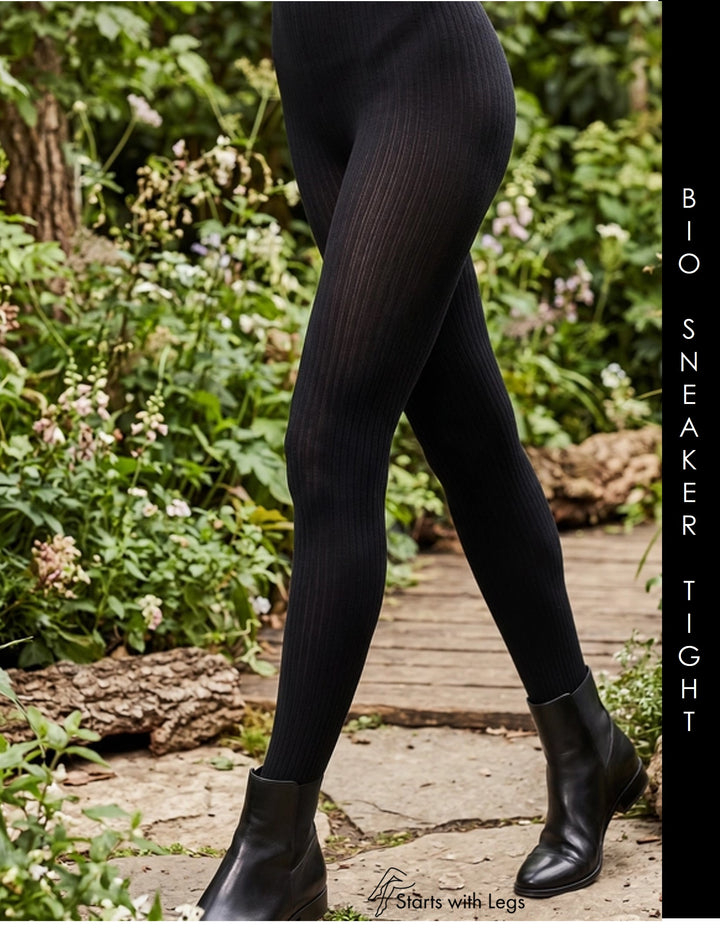 Oroblu Bio Sneaker Natural Rib Tight Black VOBC67127 Sale