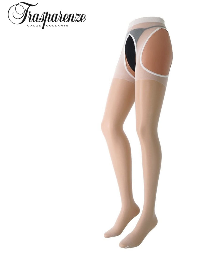 Trasparenze Scandal Strip Panty 15 Denier Tights Bianco