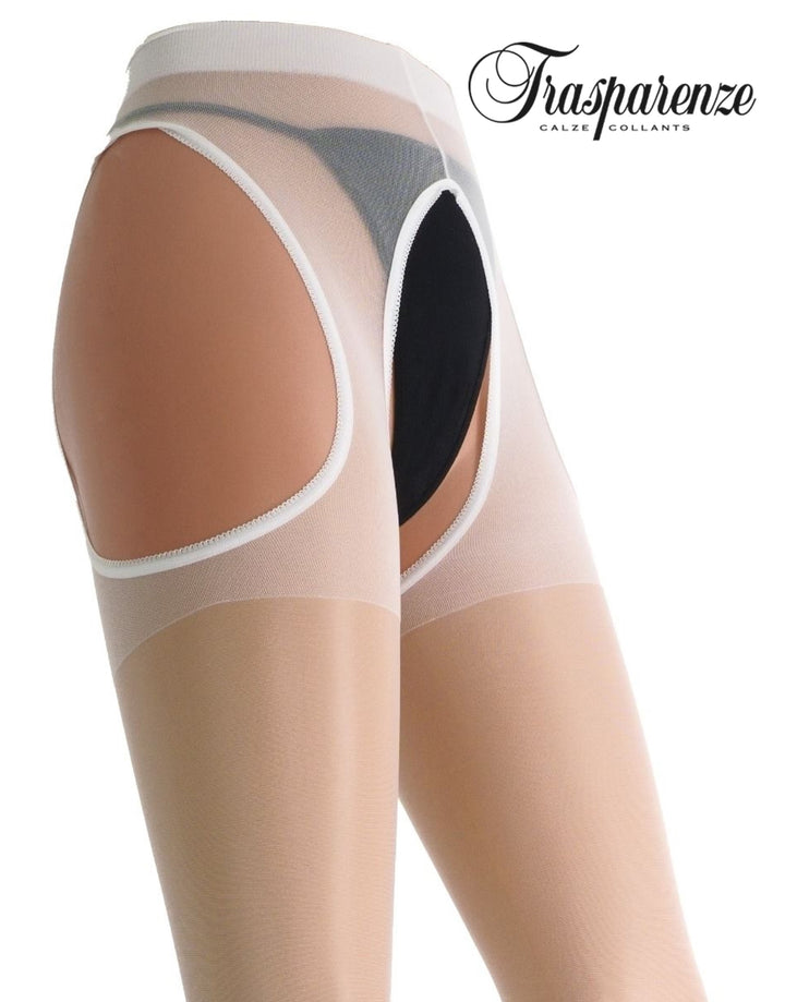 Trasparenze Scandal Strip Panty 15 Denier Tights Bianco