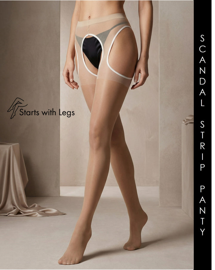 Trasparenze Scandal Strip Panty 15 Denier Tights Bianco