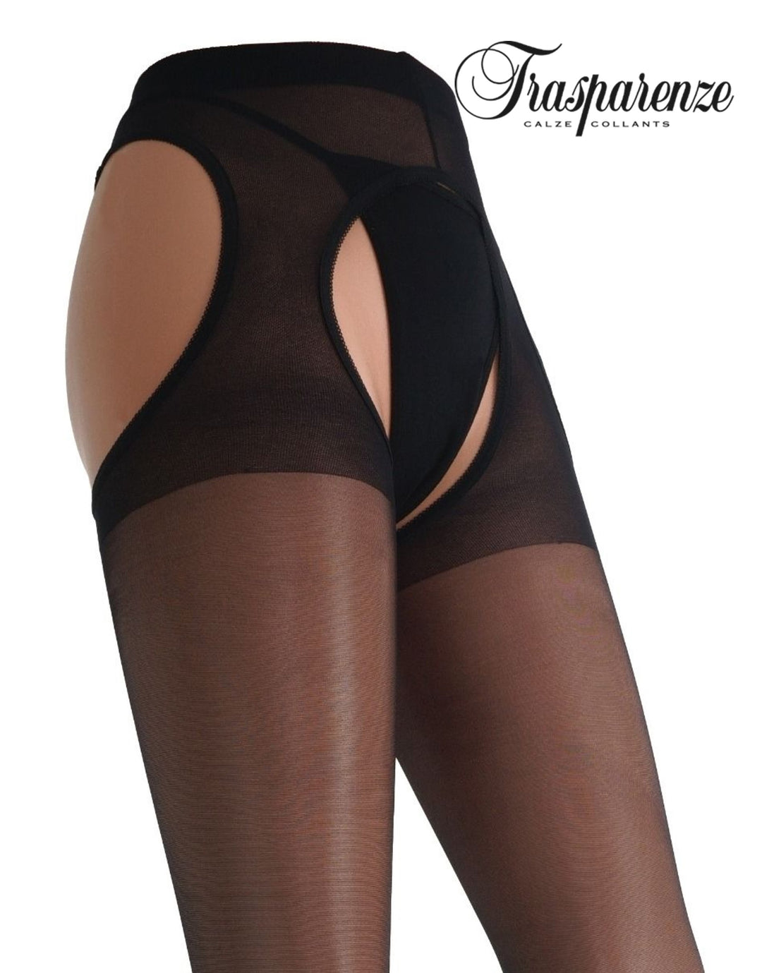 Trasparenze Scandal Strip Panty 15 Denier Tights Nero