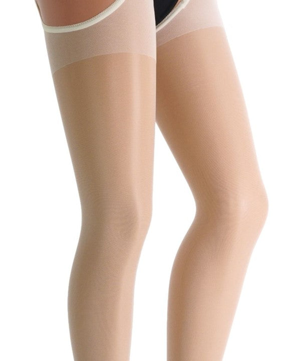 Trasparenze Scandal Strip Panty 15 Denier Tights Bianco Seta