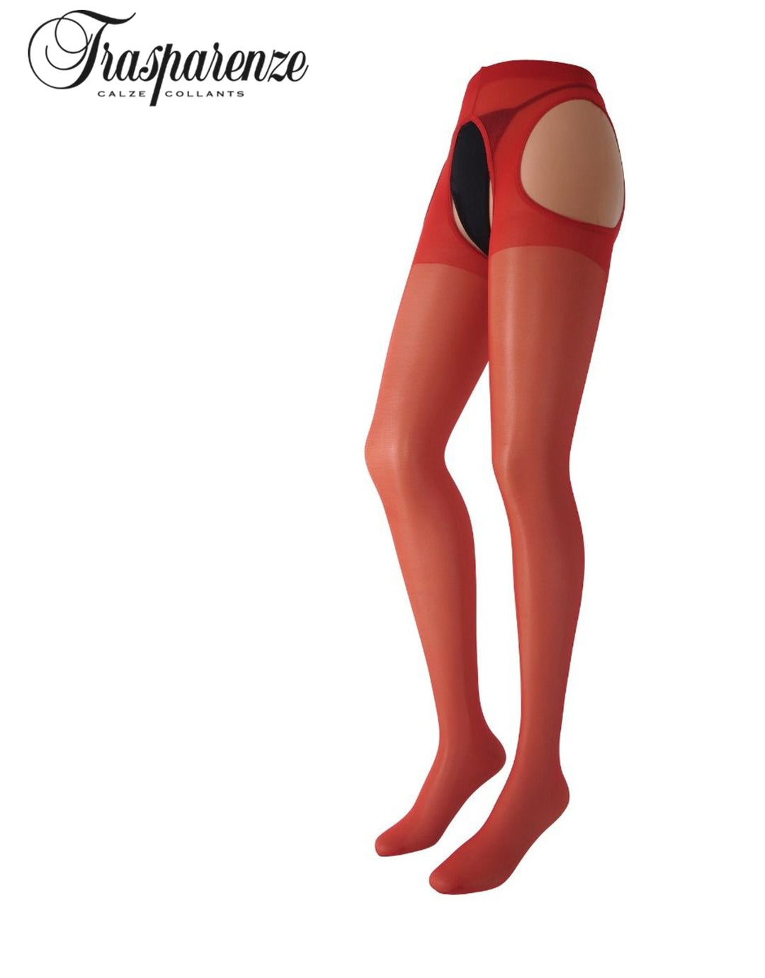 Trasparenze Scandal Strip Panty 15 Denier Tights Rosso
