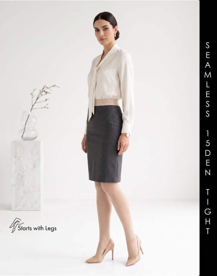 Cette Seamless 15 Denier Tights Off White