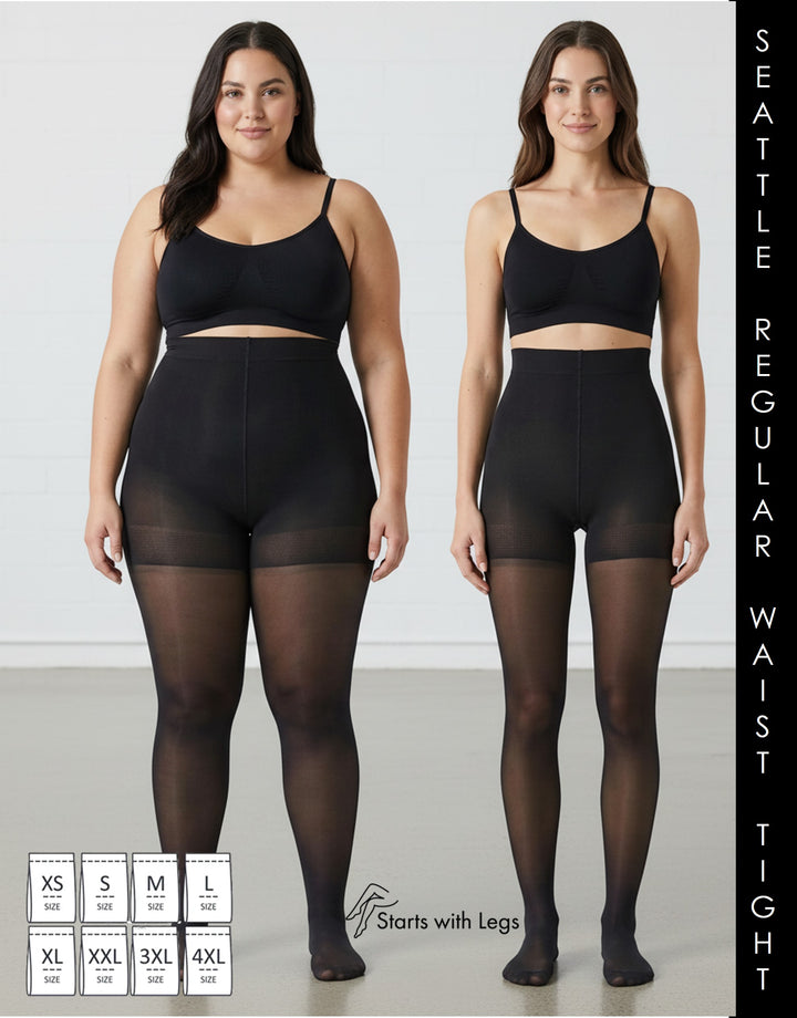 Cette Seattle Regular Waist Sheer Shaping Tights Black