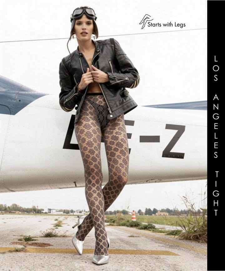 Trasparenze Los Angeles Floral Tights Astro Dust Sale