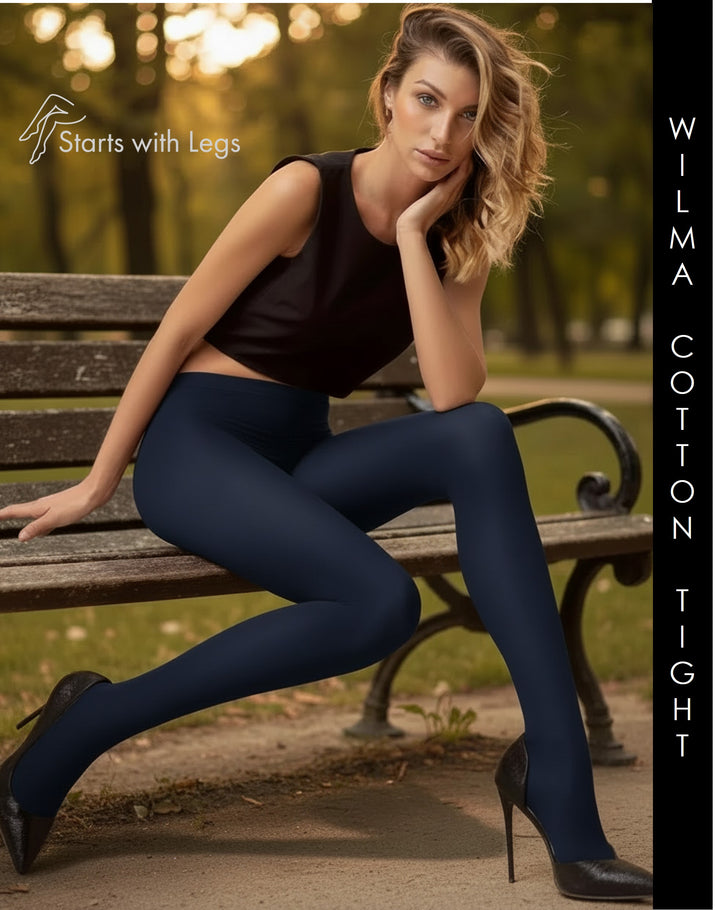 Trasparenze Wilma Cotton Tights 80/100 Denier Blu