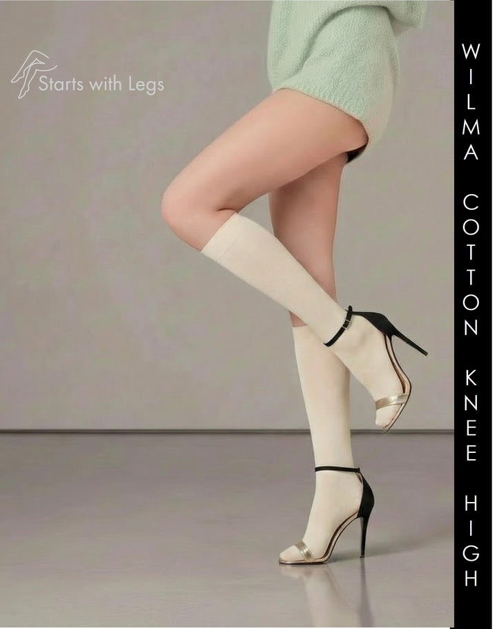Trasparenze Wilma Cotton Knee High Socks Latte
