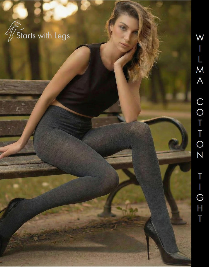 Trasparenze Wilma Cotton Tights 80/100 Denier Nero Melange