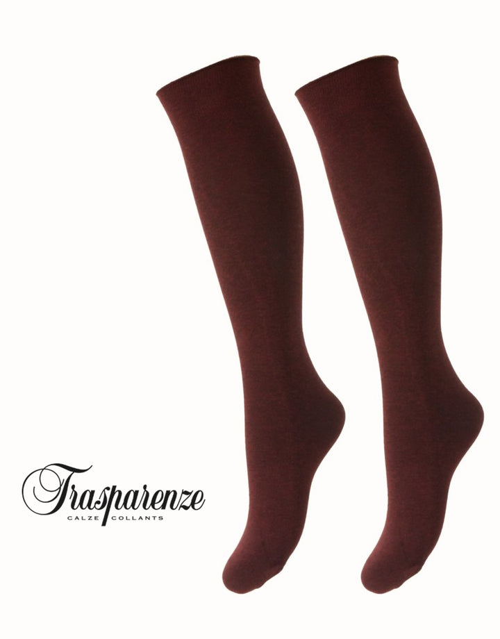Trasparenze Wilma Cotton Knee High Socks Vinaccia Melange