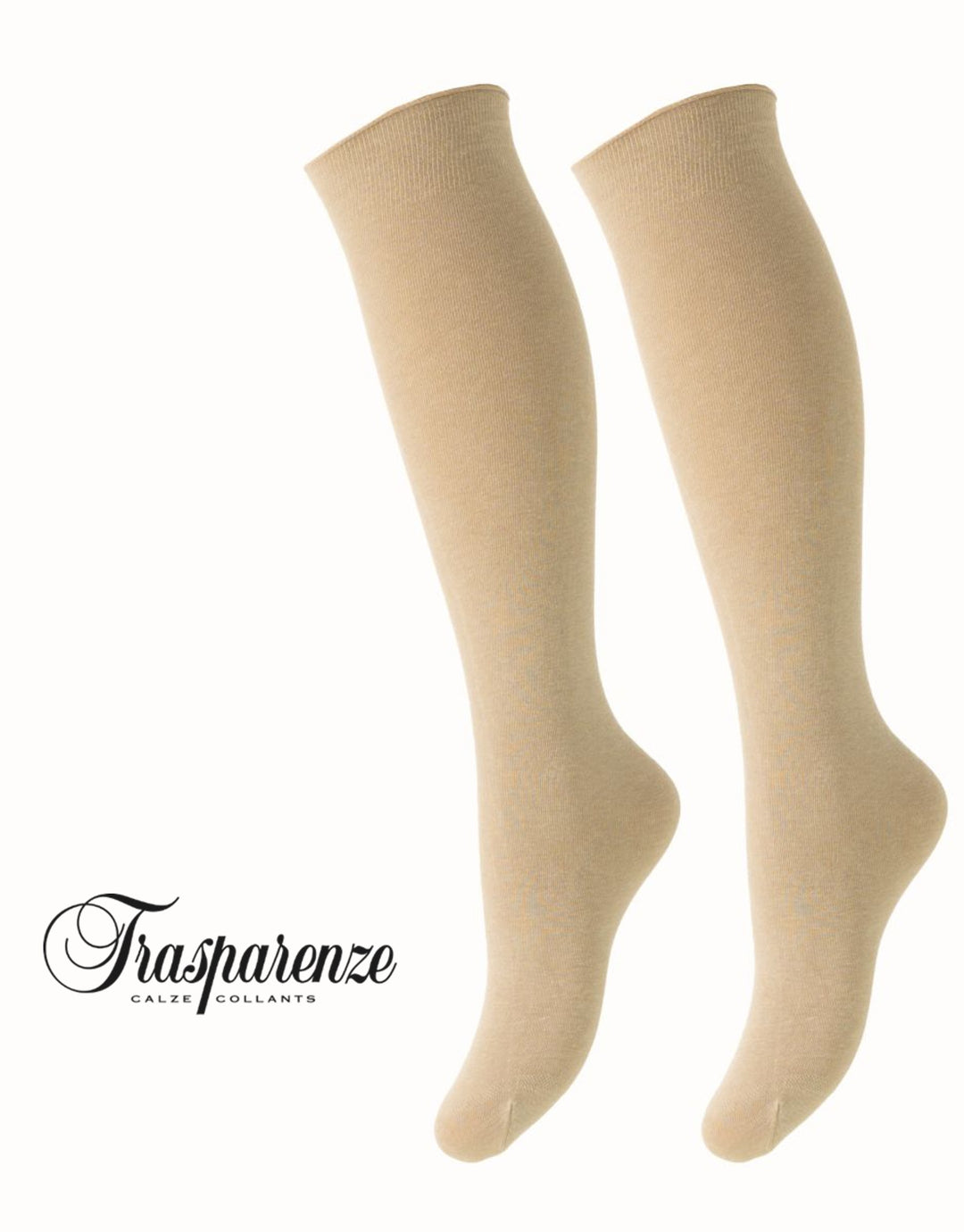 Trasparenze Wilma Cotton Knee High Socks Papiro Melange