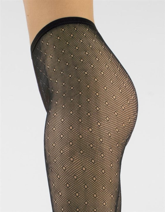 Cette ECO Recyled Yarn Dot Fancy Fishnet Tights Black 440-902 SALE