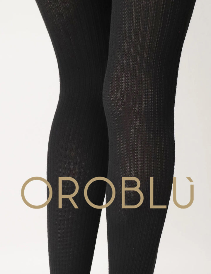 Oroblu Bio Sneaker Natural Rib Tight Black VOBC67127 Sale